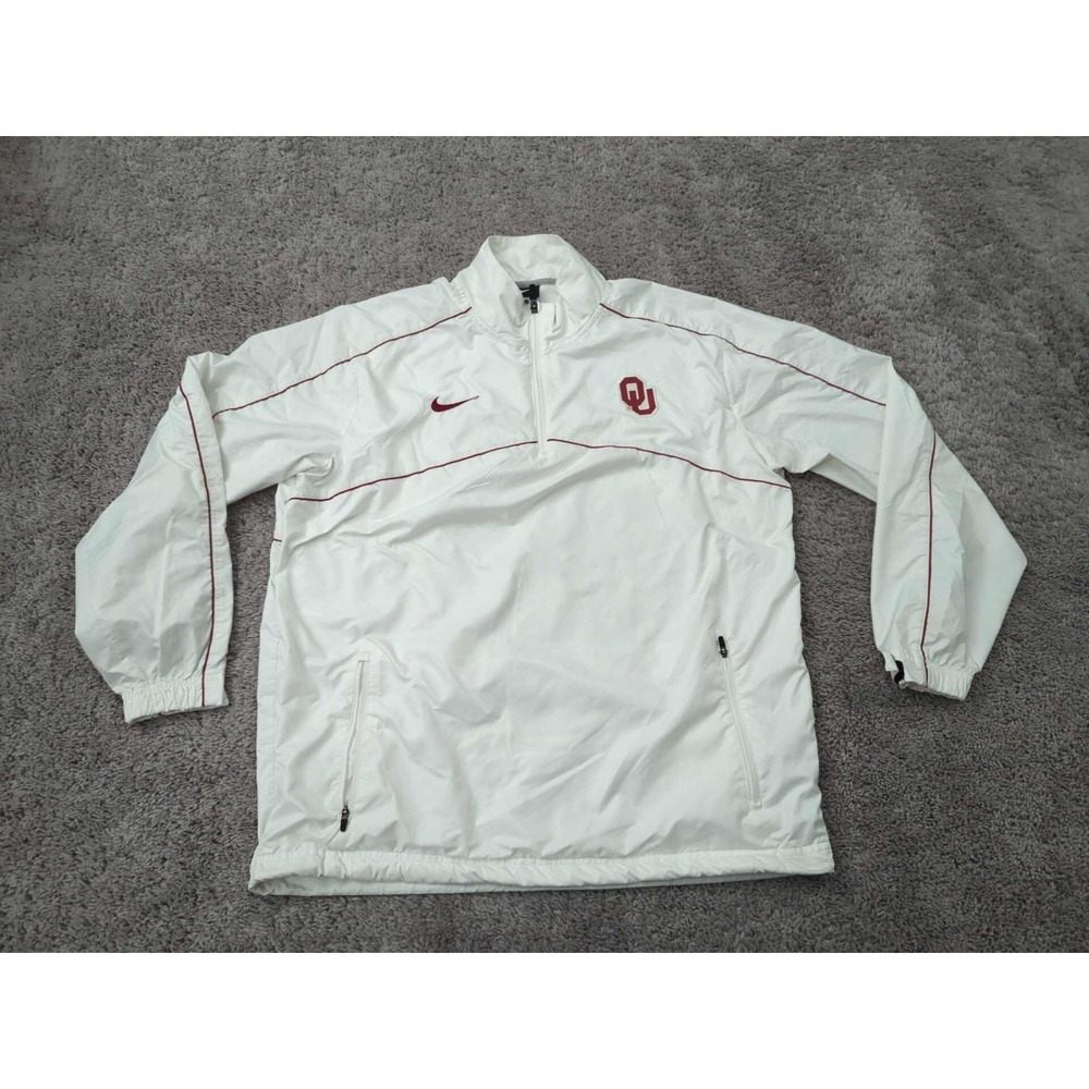 Oklahoma Sooners Windbreaker‎ Jacket Mens Medium NCAA Nike White